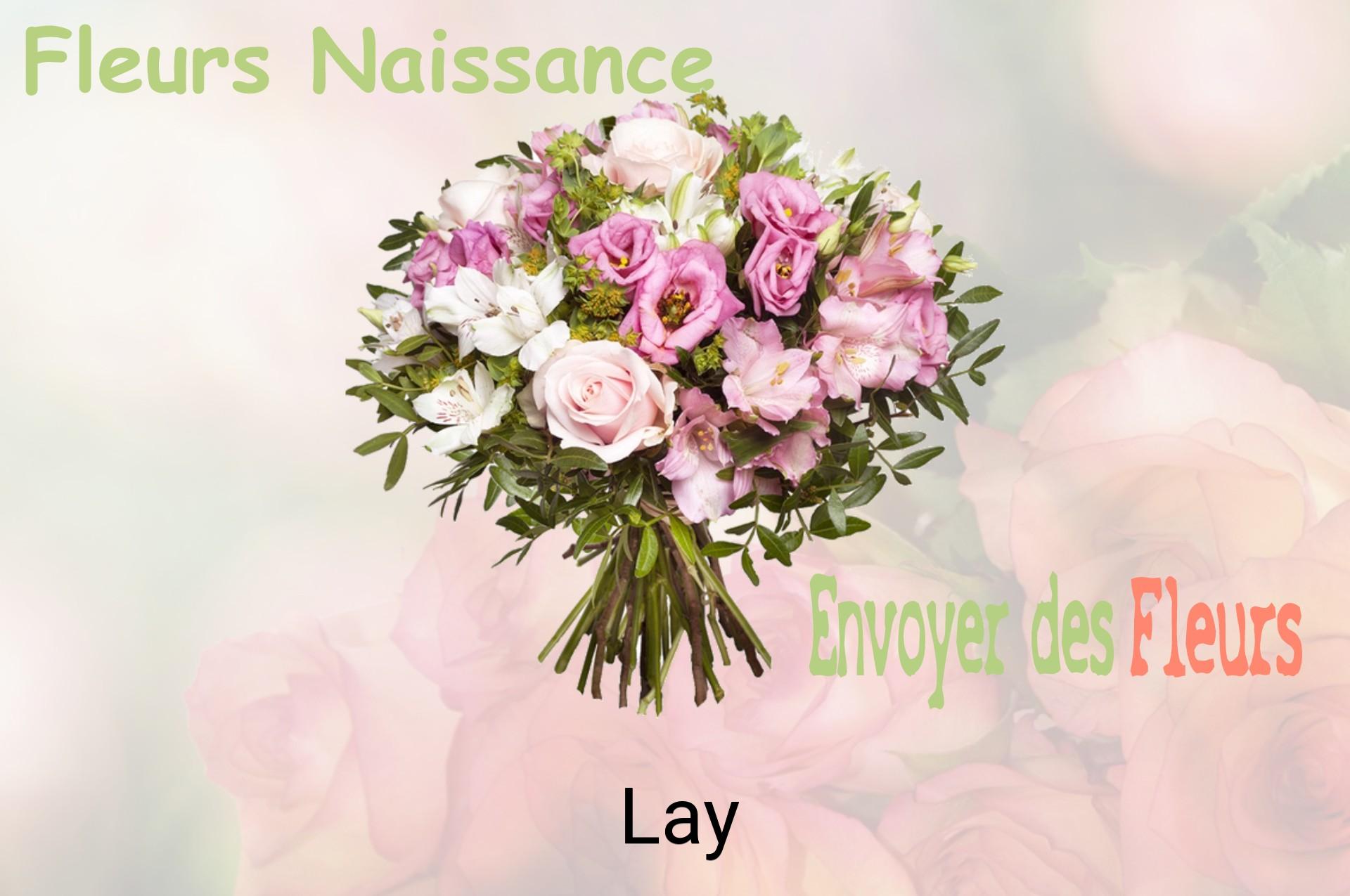 Bouquet de fleurs de naissance livré à Lay