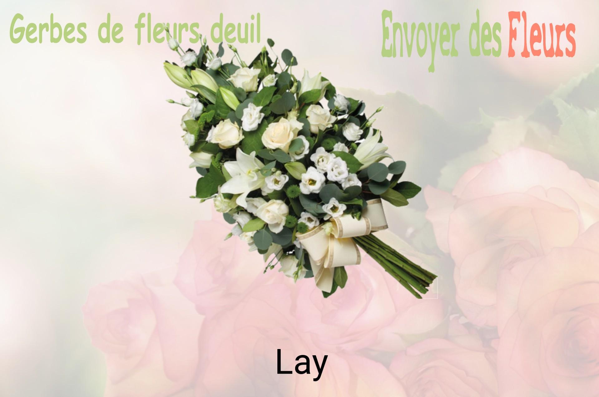 Gerbe de fleurs de deuil livrée à Lay